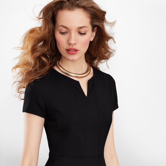 Brooks Brothers Wool Sheath Black Dress Size: 6 - Picture 2 of 16